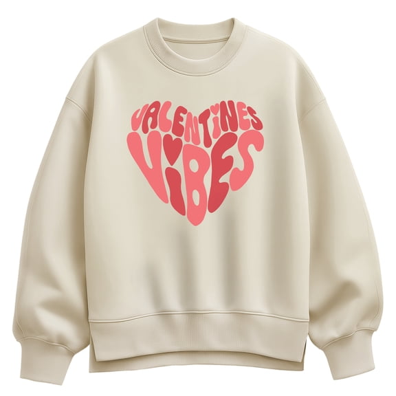 Instant Message - Valentines Vibes - Women's Oversized Fleece Crew Sweatshirt