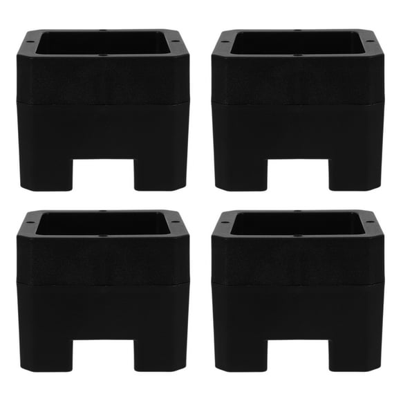 Shisuyan Bed Lifters Black Silicone 4Pcs 3.6x3.6x2.9In