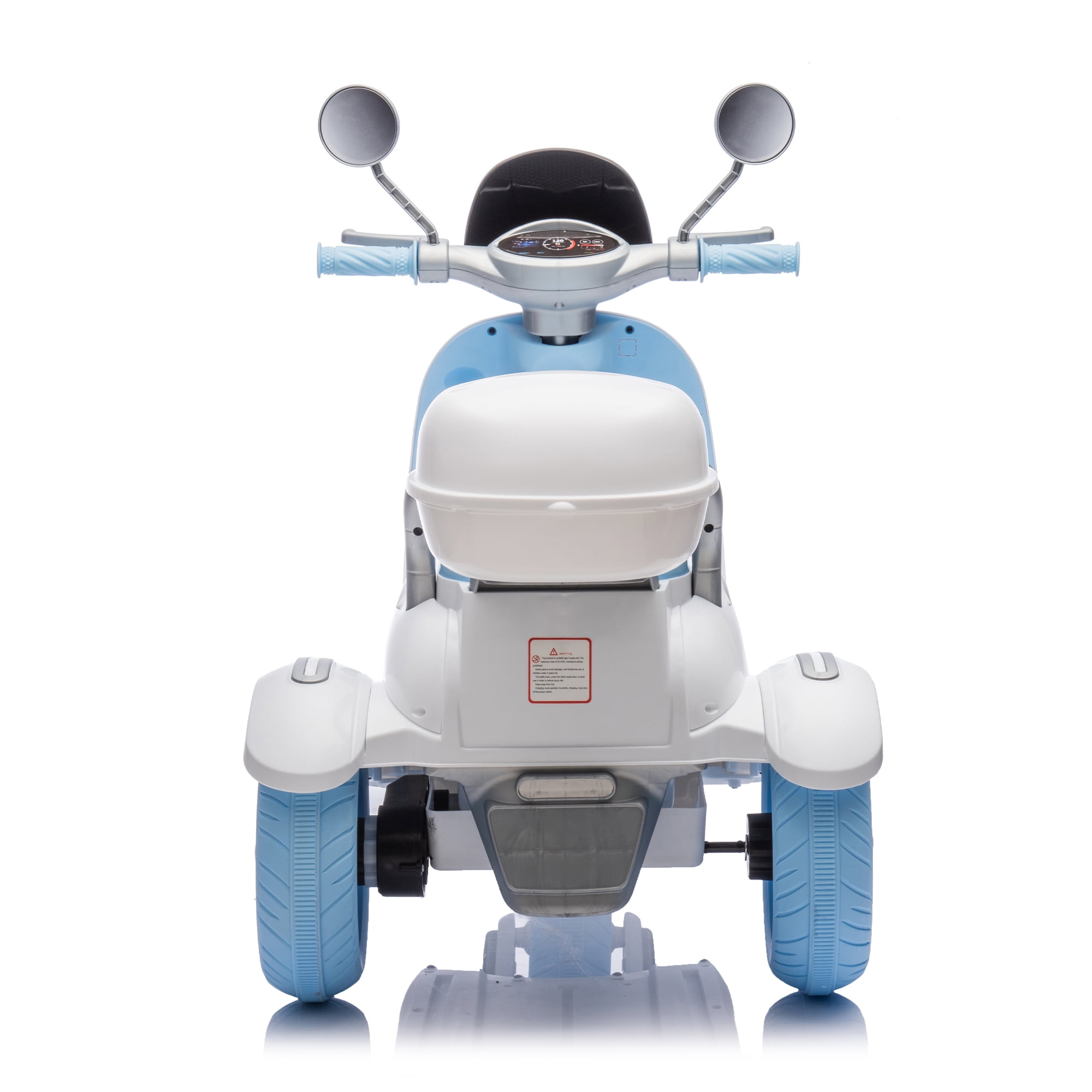 Urday 12V Kids Electric Motorcycle with Parent Seat, Dual 25W Motors 3-Wheeled Ride On Toy, Bluetooth Music, USB, High Weight Capacity 132 lbs, Beige