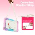 thumbnail image 4 of for iPad Mini 5th/4th Generation Case 7.9 inch 2019/2015, 360 Rotating Shockproof Cover with Stand, Handle, Shoulder Strap, Rainbow Pink, 4 of 7
