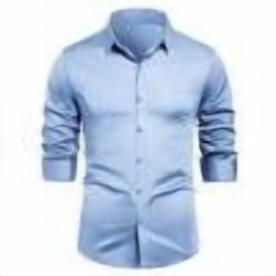 ZHYou Men Slim Fit Dress Shirt Long Sleeve Wrinkle Resistant Button Down Collar Classic Lapel Collar Blouses,Light Blue,2XL