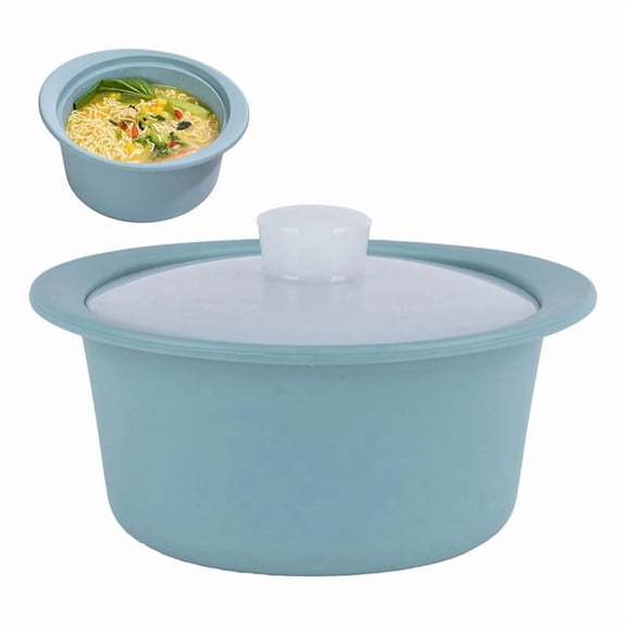 Silicone Microwave Steamer Pot with Handle & Lid-Grade Steamer Bowl, Heat- Cooker , Dishwasher Safe Blue
