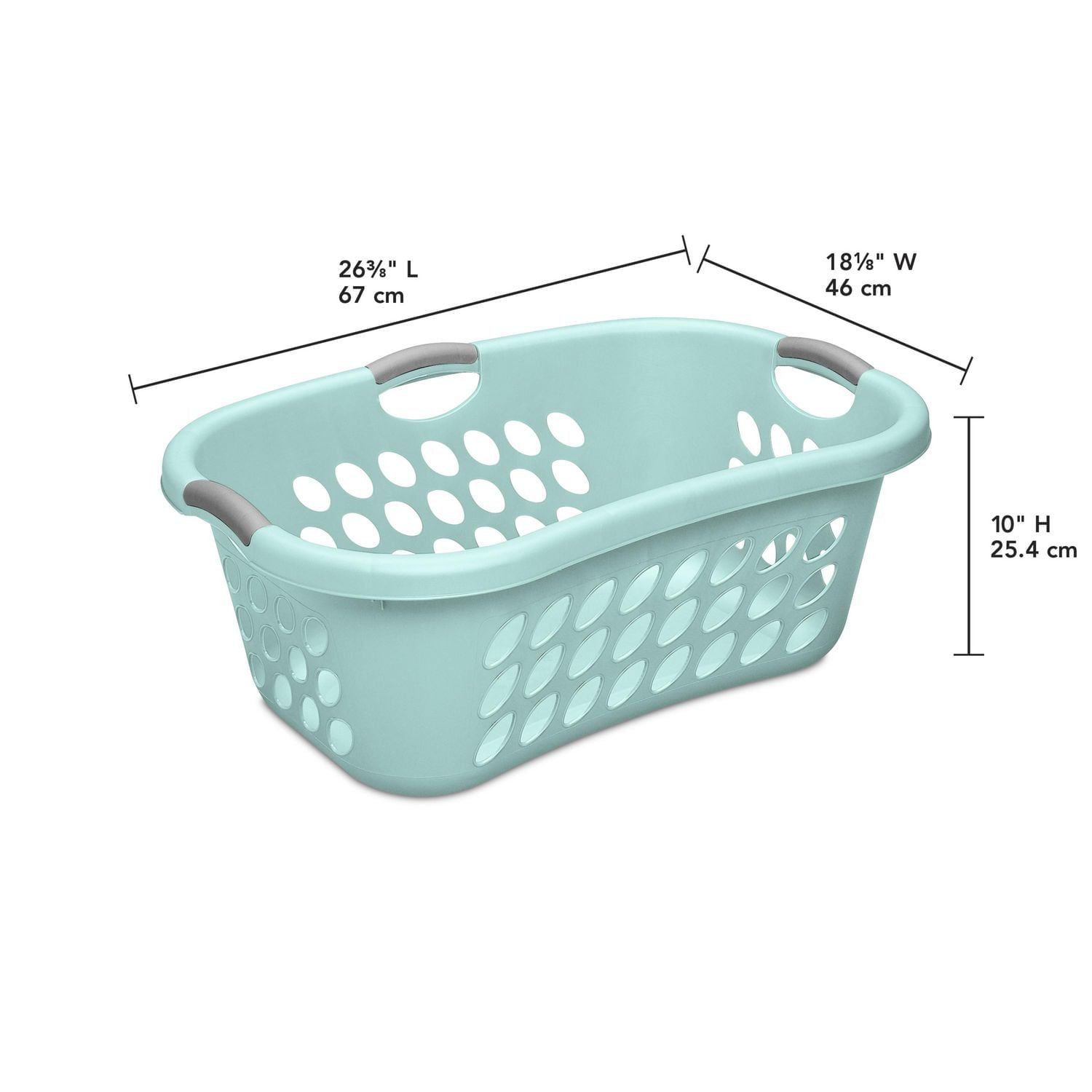 Sterilite Hip Hold Aqua Laundry Basket, 44 L