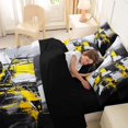 thumbnail image 5 of Homewish Yellow Aesthetic Patchwork 7 Pieces Full Size Bedding Sets,Geometric Abstract Full Size Bed in a Bag,Black Reversible, 5 of 8
