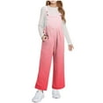 thumbnail image 2 of ATOGUTA Girls Fleece Overalls Kids Casual Sleeveless Jumpsuits Fuzzy Pants Rompers with Pockets Size 5T-14, Watermelon Red, 2 of 6