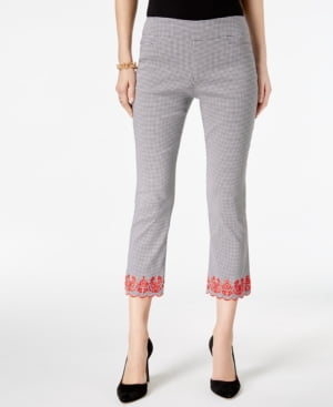 checkered cropped pants