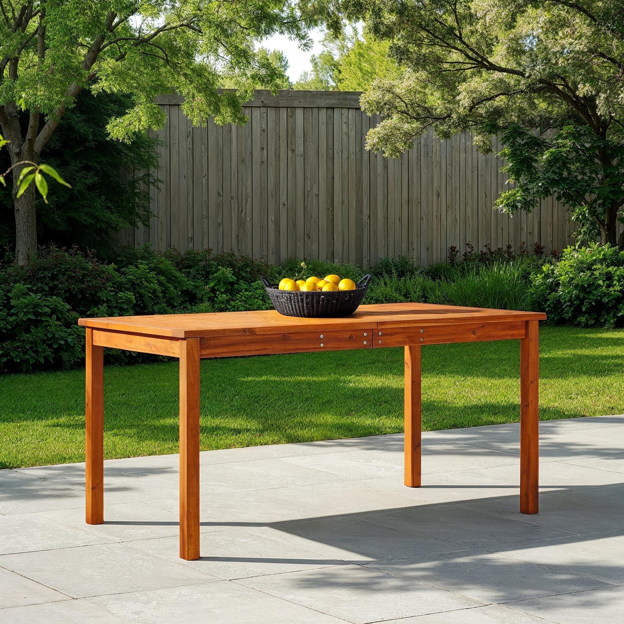 Brooks Outdoor 69 Inch Acacia Wood Dining Table, Teak Finish