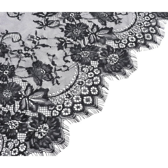 IDEANATEGRATE 1Pack Household Lace Tablecloth Rectangular Black for Romantic Party Decorations 118x59in