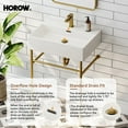 thumbnail image 4 of HOROW 24" Console Bathroom Sink,Free Standing 30 Inch Stainless Steel Support Pedestal Legs, Gold, 4 of 8