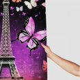 thumbnail image 3 of Autua Eiffel Tower Butterflies Bathroom Décor Set Graphic Print Polyester Stylish Shower Curtain with Hooks 100% Polyester Fiber Chic Modern Decor Washable Shower Curtain 36"x72, 3 of 7
