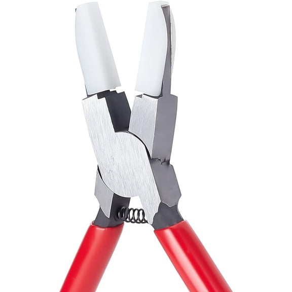 5.59Inch Rubber Flat Nose Pliers Double Nylon Jaw Mini Precision Plier Wire Beading Jewellery Tools for DIY Jewelry Making Repair Hobby Projects Crafts Red