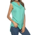 thumbnail image 5 of Women Solid Color V Neck Sleeveless Scoop Hem Top, 5 of 7