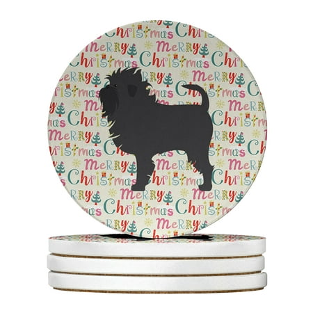 

Affenpinscher Merry Christmas Large Sandstone Coasters Pack of 4 4 in x 4 in