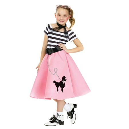 Poodle Dress With Belt and Scarf for Girls