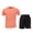 Orange#2026 summer outfits-37, variant on Men's 2 Piece Athletic Set Quick Dry Mesh Short Sleeve Graphic Tees and Workout Shorts Running Gym Tracksuit Gray XL