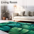 thumbnail image 2 of ODIKA 4'x6' Machine Washable Non-Slip Area Rug, Boho Chic Green Leaves with Artistic Monstera and Palm High Traffic Rug, Green, 93724, 2 of 7