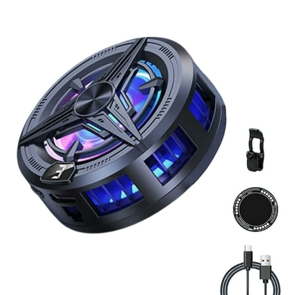 Cellphone Coolers LED Light Phone Cooling Fan Phone Radiator with Larger Cooling Area for Game Playging Vlogging