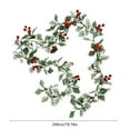 thumbnail image 3 of Cadancy 6.6Ft Christmas Garland Artificial Holly Red Berry Leaves Decorations Garlands Xmas Tree Fireplace Mantle Stairs Dinner Table Decor Winter Holiday Party Home Decoration Vine, 3 of 6