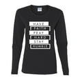 thumbnail image 2 of Wild Bobby Have Faith Pray Hard Stay Humble Inspirational/Christian Women Graphic Long Sleeve Tee, Black, Small, 2 of 6