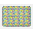 thumbnail image 1 of Floral Bath Mat, Repetitive Abstract Watercolor Flowers and Leaves Nature Beauty Blossoms Pattern, Plush Bathroom Decor Mat with Non Slip Backing, 29.5" X 17.5", Multicolor, by Ambesonne, 1 of 2