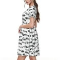 thumbnail image 2 of Uemuo Fish Bones Print Womens Summer Dress Casual Swing Short Sleeve Sundresses Beach A-line Shift Dress, 2 of 6