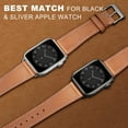 thumbnail image 3 of MARGE PLUS Compatible with Apple Watch Band 38mm 40mm, Genuine Leather Watch Strap Compatible with Apple Watch Series 4 (40mm) Series 3 Series 2 Series 1 (38mm) Sport and Edition, Brown, 3 of 9