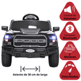 thumbnail image 3 of Camioneta Eléctrica Montable para Niños 12V Control Remoto Bluetooth Luces Sonidos Apta desde 3 Años - Negro, 3 of 7