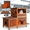 Large-Brown (Heated Liner Included), variant on Aivituvin Outdoor Feral Cat House 2-Story Cat Cottage Kitten Shelter with Window 24.02"D x 33.86"W x 7.28"H