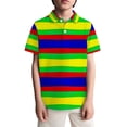 thumbnail image 4 of Gunia Polo Shirts For Boys Striped Shirt With Buttons Collar Casual Pocket Top Teenagers Golf Hawaiian Shirts For Boys 3-14 Years, 4 of 4