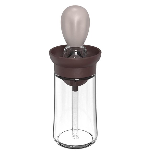 Botella de aceite con cepillo Botella De Aceite De Vidrio Con Cepillo De Silicona 180 Ml Para Freír La Barbacoa Cocinar Café 64.5x180mm café Magideal Botella de aceite con cepillo