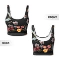 thumbnail image 5 of Fotbe Butterfly with Fowers Pattern Womens' Sports Bra Longline Wirefree Padded with Medium Support Sports Moisture-Wicking Workou Vest,Tank Top-Large, 5 of 9