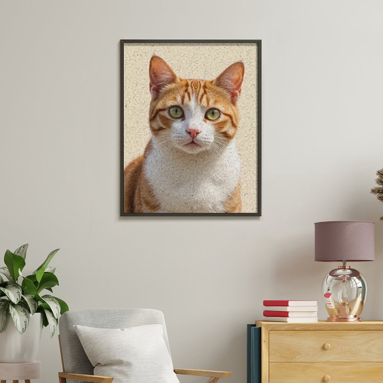 Paint By Numbers Kit for Adults Beginner - DIY Orange Tabby Cat Portrait Canvas Painting Kits for Adults, Frameless Paint By Number for Adults for Home Wall Decor 16x20 Inch