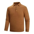 thumbnail image 2 of Mens Polo Sweater Long Sleeve Knit Button Up Pullover Sweaters Stretch Slim Casual Shirts Textured Collared Tops for Fall, 2 of 6