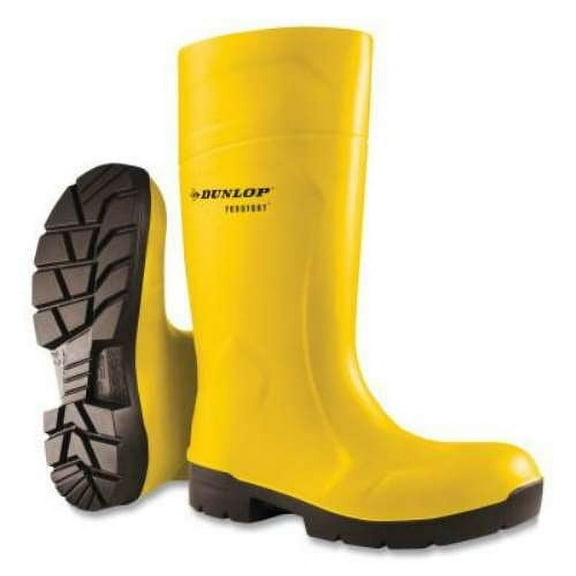 Dunlop Rubber Boot,Unisex,9,Knee,Yellow,PR 6123155