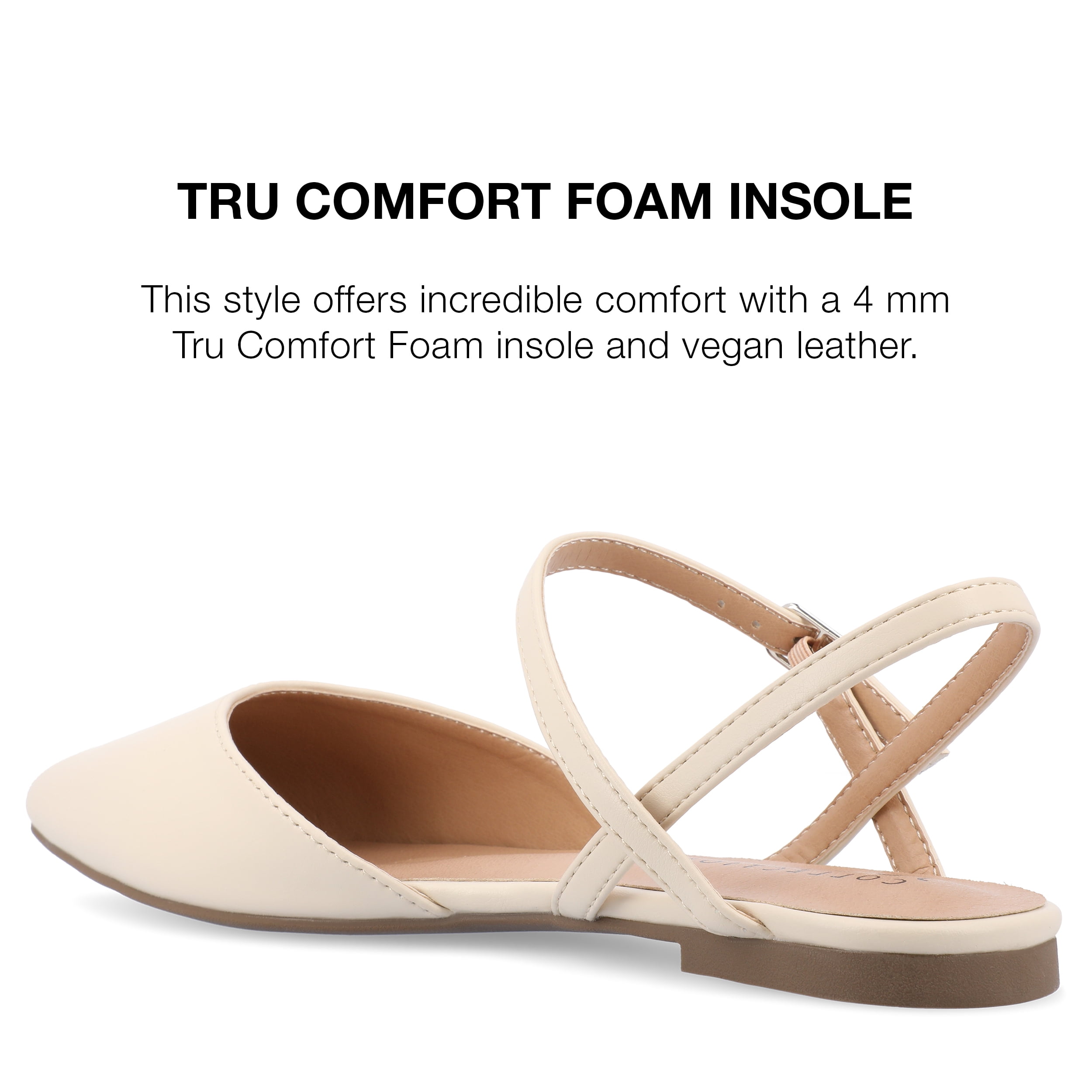 Journee Collection Women's Martine SuperNatural Shades Tru Comfort Foam Buckle Pointed Toe Flats