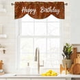 thumbnail image 3 of Happy Birthday Tie Up Valance Curtains for Windows, Kitchen Curtains Window Treatments, Brown Modern Abstract Art Short Window Shades Valances for Bedroom Bathroom Cafe 42"x18", 3 of 8