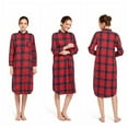 thumbnail image 4 of Ihph7 Long Sleeve Nightgowns for Women Cotton Nightgowns for Women Button Down Nightgown Sleep Shirts for Women Womens Night Gowns for Sleeping Gowns for Women Sleepwear Red L, 4 of 4