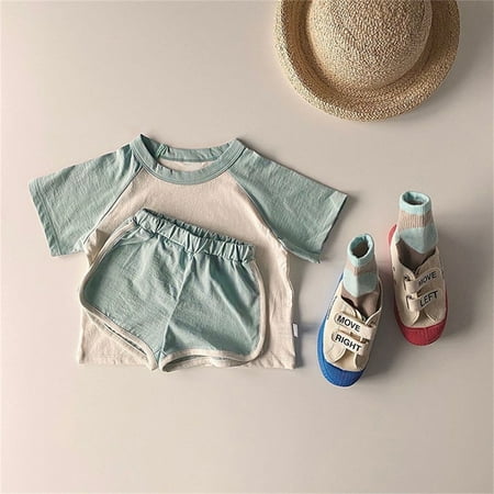 

TOWED22 1st Birthday Boy Outfit Baby Girl Clothes Short Sleeve Romper Cow Print Flared Pants Bell Bottoms Headband 3Pcs Summer Outfit Sky Blue