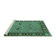 thumbnail image 2 of Ahgly Company Machine Washable Indoor Rectangle Oriental Turquoise Blue Industrial Area Rugs, 5' x 8', 2 of 4