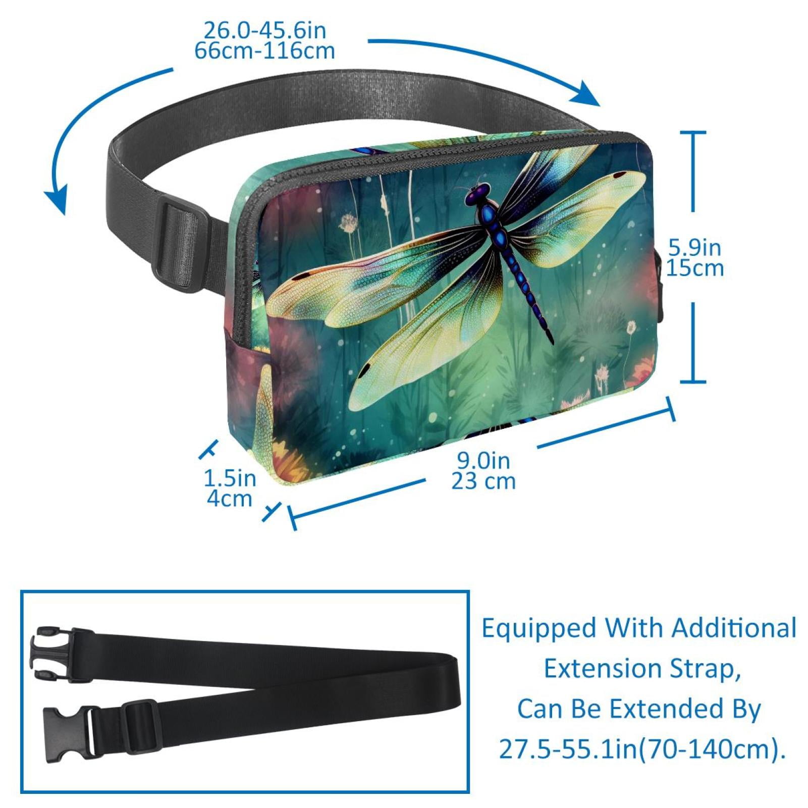 Dragonfly Waist Pack Running Belt Fanny Packs Lightweight Adjustable with Extension Strap Unisex