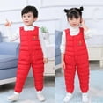 thumbnail image 4 of BLTIBY Baby Toddler Snow Bib Overalls Girls Boys Winter Fleece Thicked Warm Sleeceless Pants Fashion Skiing Bibs Romper with Pockets Red 5-6 Years, 4 of 4