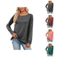 thumbnail image 1 of Long Sleeve Shirts for Women 2026 Spring Trendy Crewneck Raglan Sleeve Relaxed Fit Casual Basic T Shirts, 1 of 5