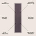 thumbnail image 3 of JONATHAN Y WASHABLE 2 x 8 Runner Rug, Sloane 2-Stripe Border Washable - Dark Purple/Light Purple, WSH125C-28, 3 of 7