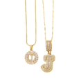 thumbnail image 1 of Full 26 Letter Pendant Necklace Women's Copper Round Flower Letter Set 2pc, 1 of 6