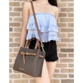 thumbnail image 2 of Michael Kors Emilia Small Triple Compartment Satchel Crossbody Brown MK Logo, 2 of 5