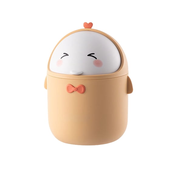 Yhmxh Cute Cartoon Desktop Trash Can with Lid, Mini Waste Bin Countertop Garbage Can, Small Tabletop Trash Holder for Office Desk, Vanity, Bedroom, Dorm, Adorable Animal-Shaped Storage Bin