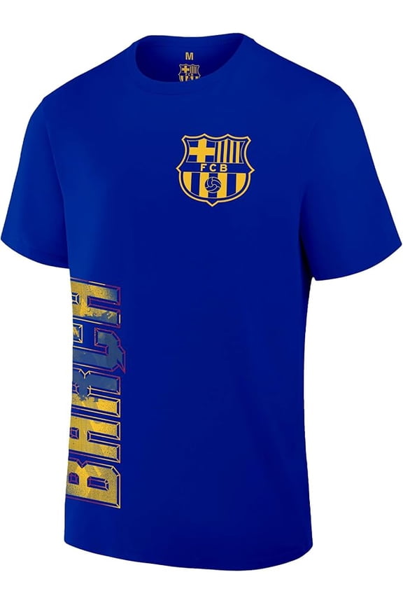 Men FC Barcelona Officially Licensed Soccer T-Shirt Cotton Tee -14 Large