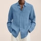 thumbnail image 2 of Camiseta de manga larga con cuello vuelto para hombre a la moda, blusa con botones estampados de verano, camiseta informal Pompotops  oipoqjl49842, 2 of 5