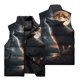 thumbnail image 3 of Chaqueta sin mangas con cremallera y bolsillo con cuello alto de nuevo estilo, con estampado de lobo en 3D, para deportes al aire libre, viajes, correr, chaleco cálido resistente al viento, 3 of 5