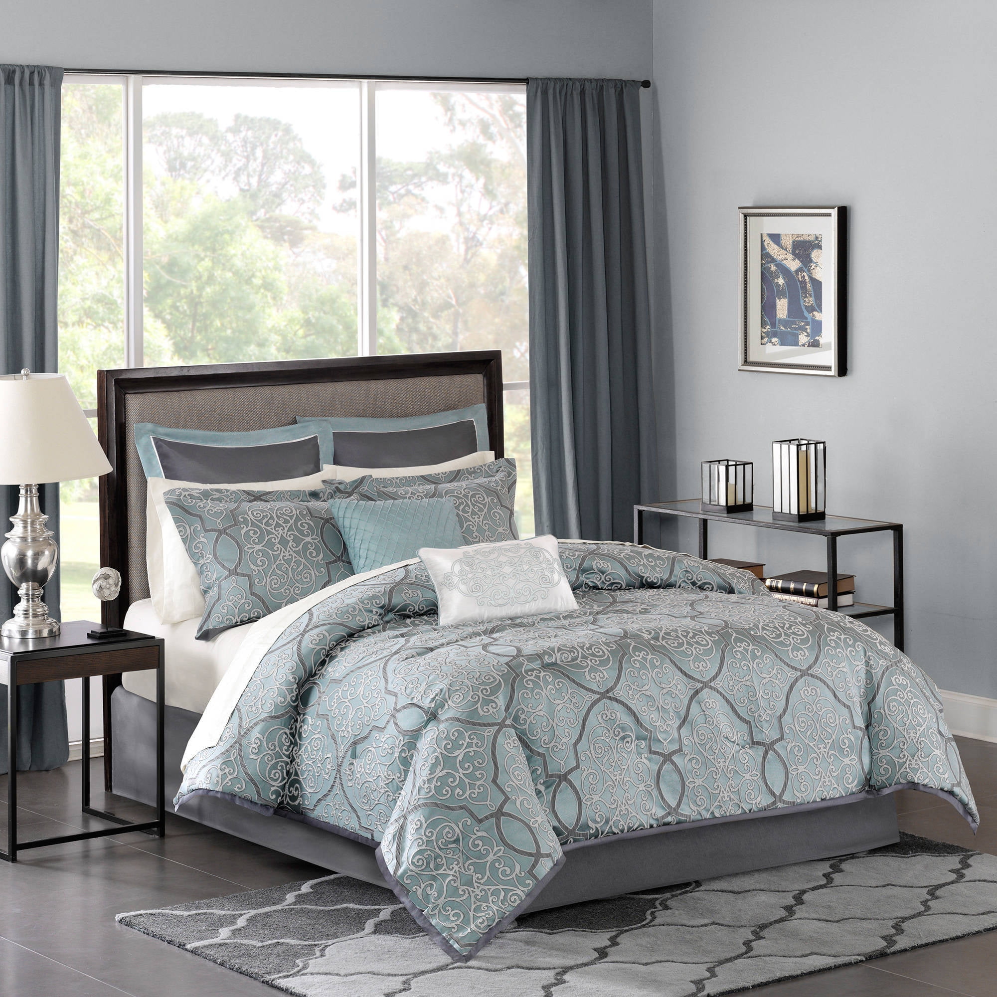 Home Essence Octavia Jacquard Bed In A Bag Comforter Bedding Set